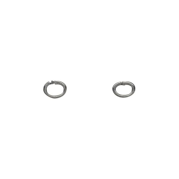 Loop Lock™, JBB Findings, gunmetal-plated brass, 5x4mm oval. Sold per pkg of 4. image number 0