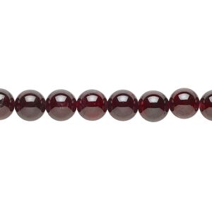 Garnet 1pkg1, round bead natural 15.5-16 inch 6mm