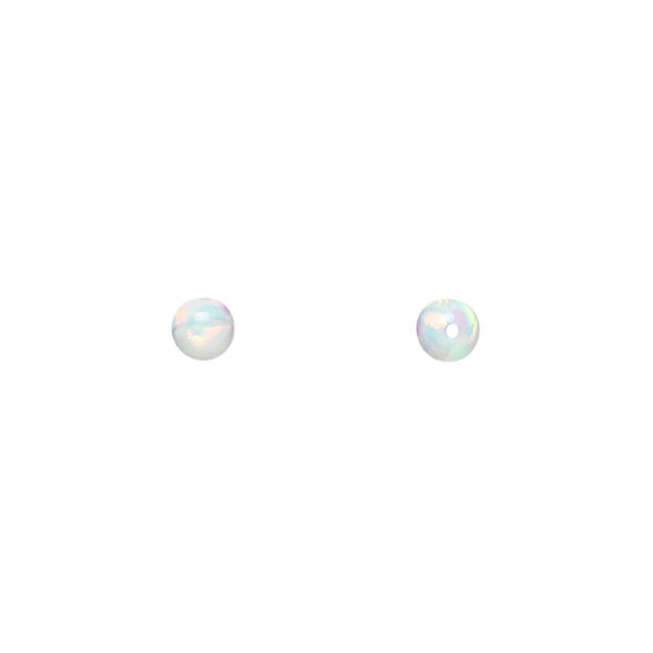 Bead, "opal" (silica and epoxy) (man-made), white, 4mm round. Sold per pkg of 2. image number 0