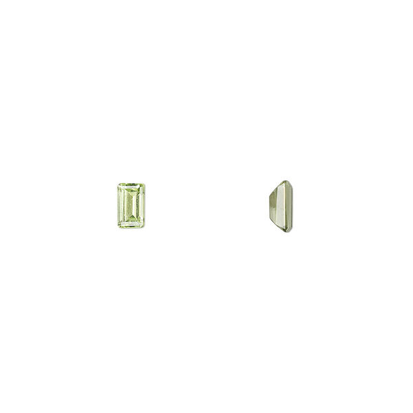Gem, peridot (natural), 5x3mm faceted emerald-cut, A grade, Mohs hardness 6-1/2 to 7. Sold per pkg of 4. image number 0