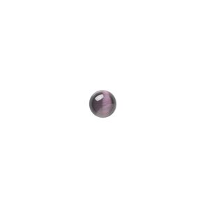 Cabochon, cat's eye glass (fiber optic glass), purple, 6mm calibrated round, quality grade. Sold per pkg of 10.