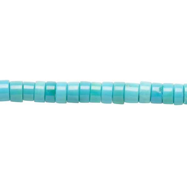 Bead, sleeping beauty turquoise (natural), 5x2-5x2.5mm heishi, B+ grade, Mohs hardness 5-6. Sold per 15-1/2" to 16" strand. image number 0