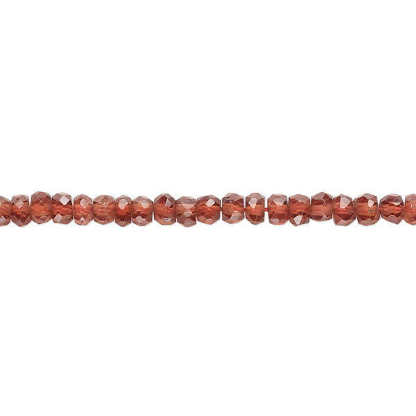 Garnet 1pkg1, hand-cut faceted rondelle bead natural 12 inch 3x2mm-4x3mm image number 0