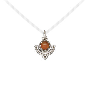 Carnelian / sterling silver 1pkg1, beaded drop antiqued 10x10mm