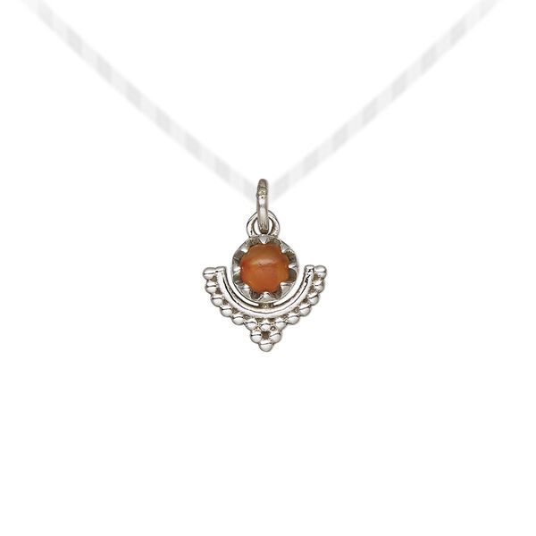 Carnelian / sterling silver 1pkg1, beaded drop antiqued 10x10mm image number 0