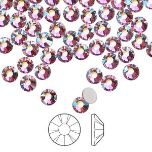 Flat back 144pk mesmera AB foil back, Preciosa MAXIMA Czech crystal rhinestone 4.6-4.8mm chaton rose round SS20