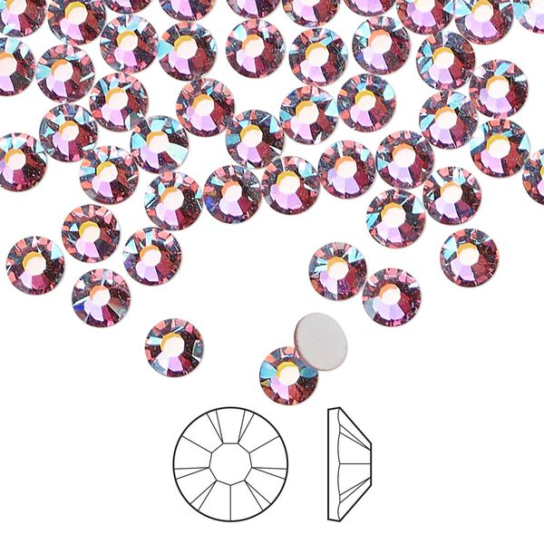 Flat back 144pk mesmera AB foil back, Preciosa MAXIMA Czech crystal rhinestone 4.6-4.8mm chaton rose round SS20 image number 0