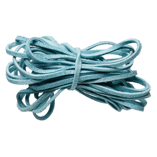 Cord, faux suede lace, turquoise blue, 3mm. Sold per pkg of 5 yards. image number 0