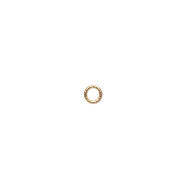 Jump ring, 14Kt gold-filled, 4.5mm round, 2.6mm inside diameter, 19 gauge. Sold per pkg of 20. image number 0