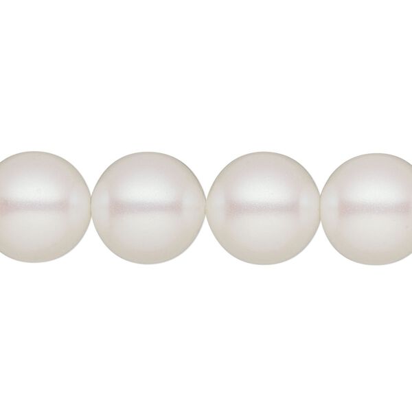 Pearl 10pk pearlescent white, Preciosa Czech crystal 12mm round image number 0