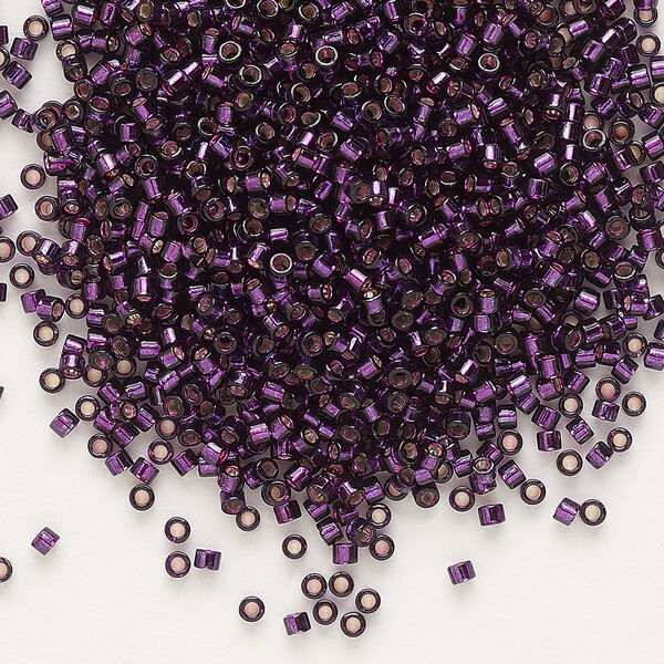 Seed bead, Delica®, glass, pkg/250g, #11 round, transparent silver-lined wine (DB-0611). image number 0