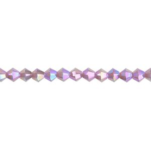 Bead 48pk cyclamen opal shimmer 2X, Crystal Passions® 4mm bicone 5328