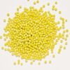 Bead, glass 1pkg4oz, opaque bright yellow, 3-5mm round. image number 1