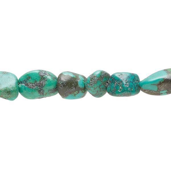 Turquoise 1pkg1, nugget bead 15 inch mini image number 0