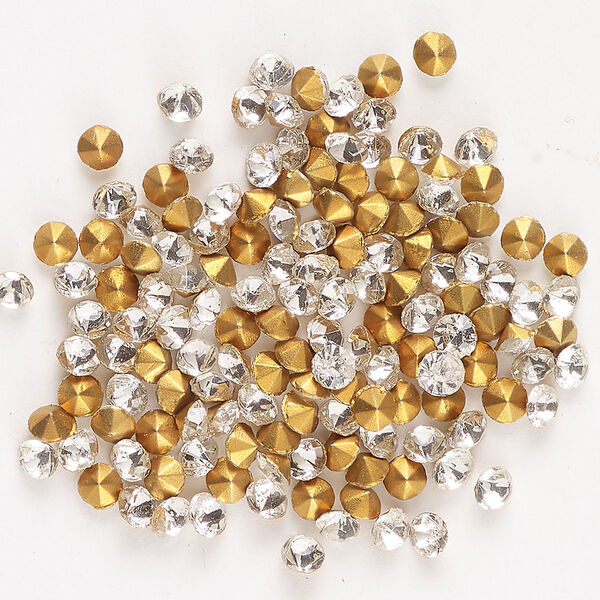 Chaton 144pk crystal foil back, vintage Preciosa Czech crystal rhinestone round PP24 image number 0