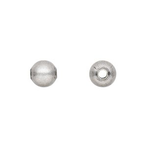 Bead, antique silver-plated brass, 8mm round. Sold per pkg of 100.