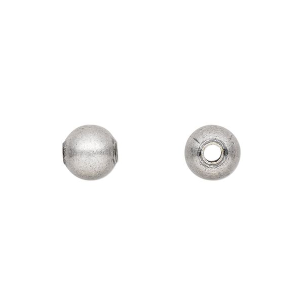Bead, antique silver-plated brass, 8mm round. Sold per pkg of 100. image number 0