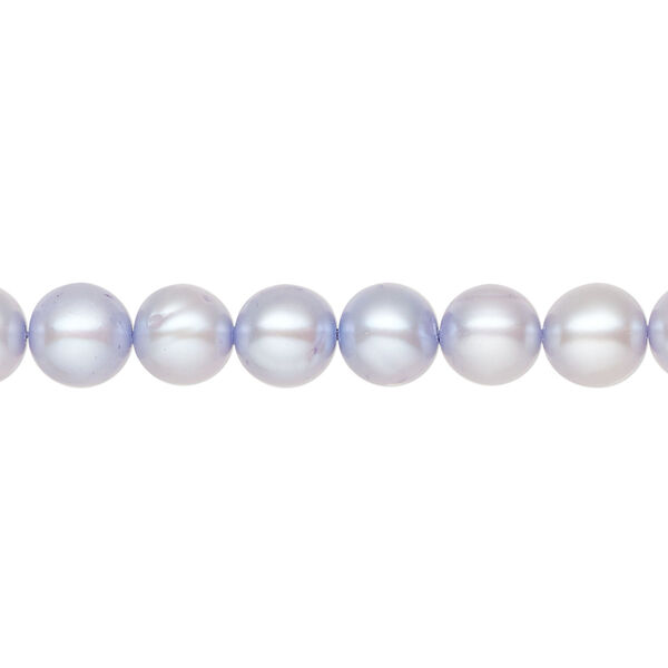 Pearl 1pkg1, cultured freshwater, semi-round C grade, 15 inch 6-7mm dyed light blue image number 0