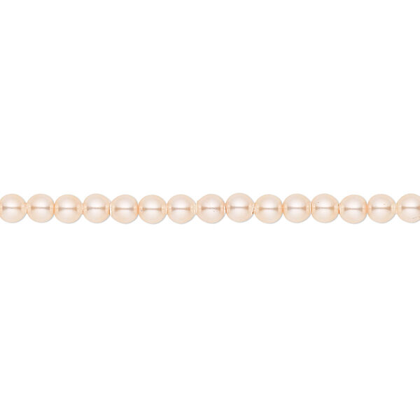 Pearl 100pk peach, Crystal Passions® 3mm round 5810 image number 0