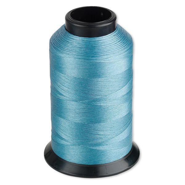 Thread, Nymo®, nylon, turquoise blue, size D. Sold per 3-ounce spool. image number 0