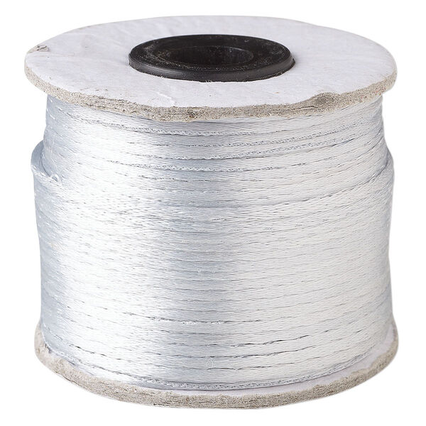 Cord, Satinique™, satin, light grey, 1mm. Sold per 200-foot spool. image number 0