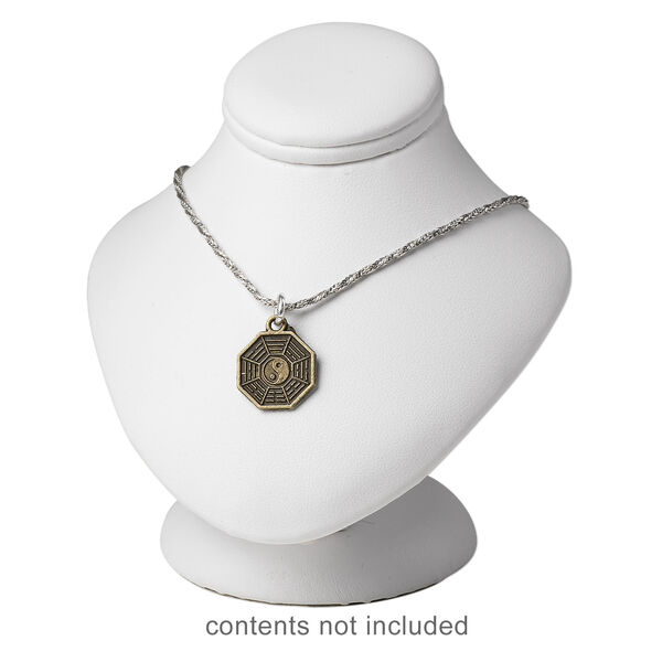 Leatherette mini-pedestal display, white. 3-1/2in wide x 3-1/4in deep x 3-3/4in high. Sold individually. image number 2