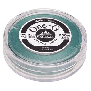 Thread, One-G™, nylon, pkg/250 yards, mint green, size 0.