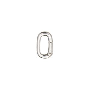 Clasp self-closing hook 1pkg1 sterling silver 13x8mm rounded rectangle