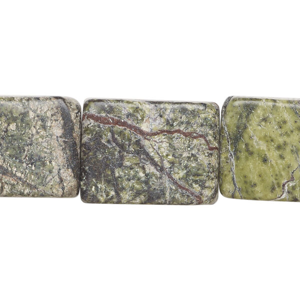 Russian serpentine 1pkg1, flat rectangle bead natural, 15 inch 19x11mm-20x16mm image number 0