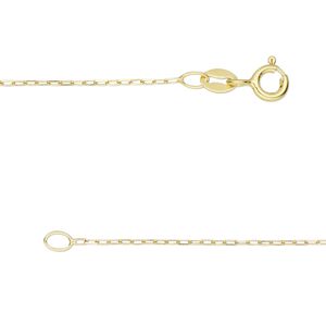 Chain 1pkg1 sterling silver cable, 0.9mm / springring clasp, Gossamer™ "vermeil" 18 inch