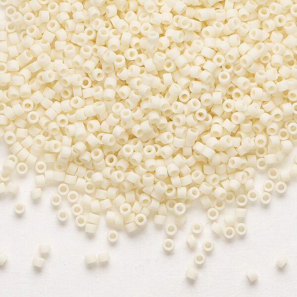 Seed bead, Delica®, glass, pkg/7.5g, #11 round, opaque matte dark cream (DB-0762). image number 0