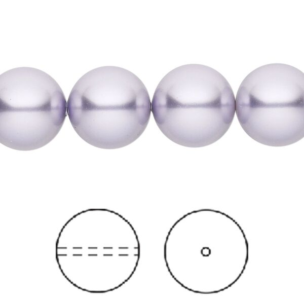 Pearl 10pk lavender, Crystal Passions® 12mm round 5810 image number 0