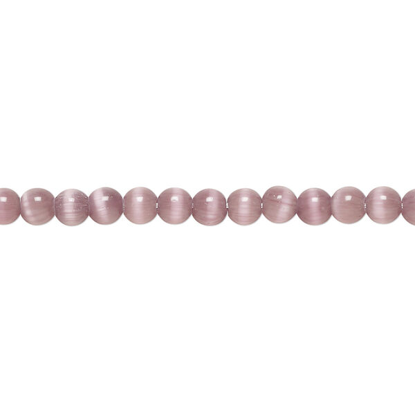 Bead, cat's eye glass (fiber optic glass), purple, 4mm round, quality grade. Sold per 15-1/2" to 16" strand. image number 0