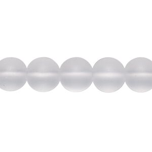 Bead, Preciosa, Czech glass druk, transparent matte clear, 10mm round. Sold per 15-1/2" to 16" strand.