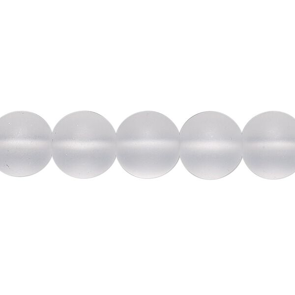 Bead, Preciosa, Czech glass druk, transparent matte clear, 10mm round. Sold per 15-1/2" to 16" strand. image number 0