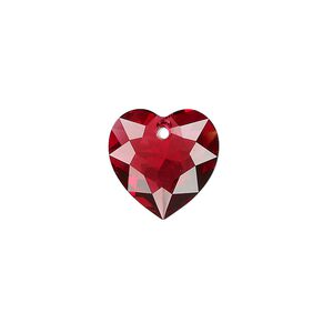 Drop 1pk scarlet, Crystal Passions® 14.5mm pendant heart cut 6432