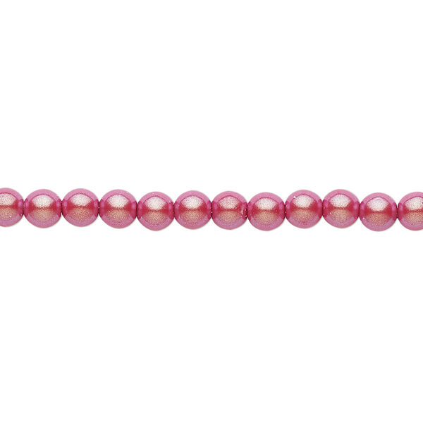Bead, Czech pearl-coated glass druk, opaque iridescent red, 4mm round. Sold per 15-1/2" to 16" strand. image number 0