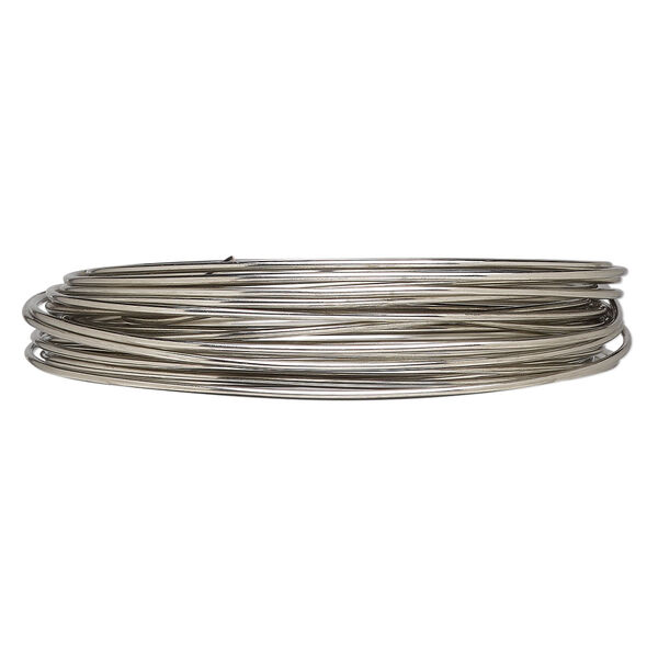 Wire, Zebra Wire™, tinned copper, silver color, round, 16 gauge. Sold per 6-yard coil. image number 0