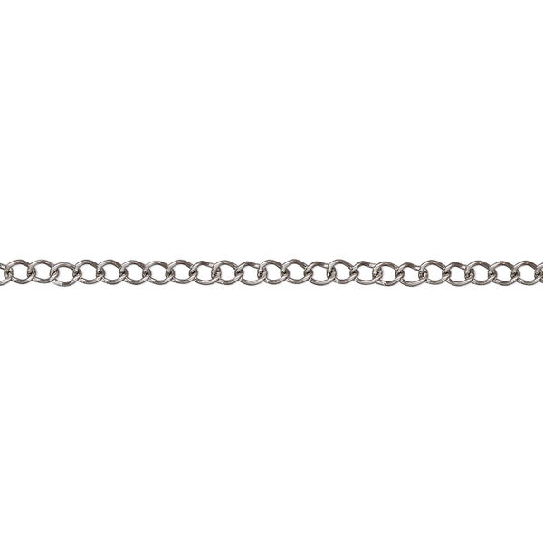 Chain, stainless steel, 1.9mm curb. Sold per 50-foot spool. image number 0