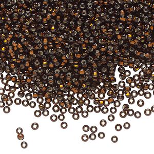 Seed bead, Preciosa Ornela Czech glass, pkg/500g, #11 rocaille, transparent silver-lined root beer, (17140).