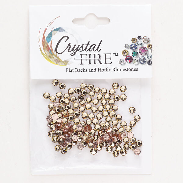 Flat back 144pk light Colorado topaz, Crystal Fire® 3.00-3.12mm hotfix round SS12 image number 0