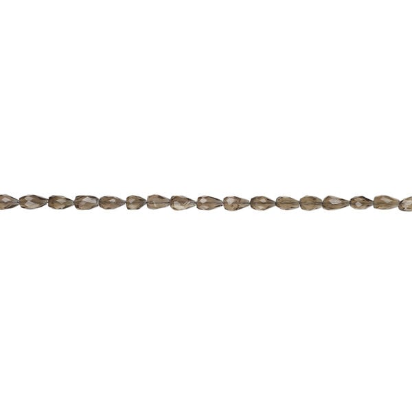 Smoky quartz 1pkg1, hand-cut faceted teardrop bead, 13 inch 6x4mm-13x6mm image number 1