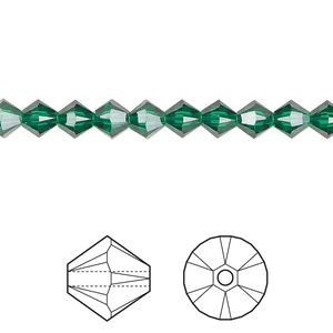 Bead 144pk majestic green, Crystal Passions® 5mm bicone 5328