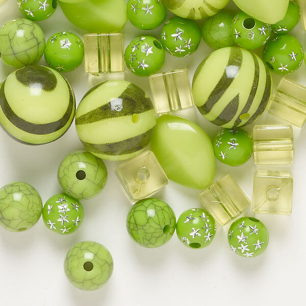 Bead mix 1pkg96, acrylic, mixed colors, 6mm-18x12mm mixed shapes. image number 0