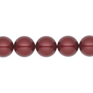 Pearl 25pk bordeaux, Crystal Passions® 10mm round 5810