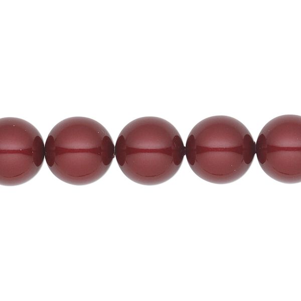 Pearl 25pk bordeaux, Crystal Passions® 10mm round 5810 image number 0