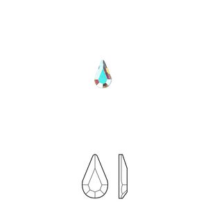 Flat back 720pk crystal AB foil back, Preciosa Czech crystal hotfix rhinestone 6x3.6mm pear