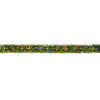 Bead, millefiori glass, translucent green and multicolored, 17x17-19x18mm puffed square with flower design. Sold per 14-inch strand. image number 1
