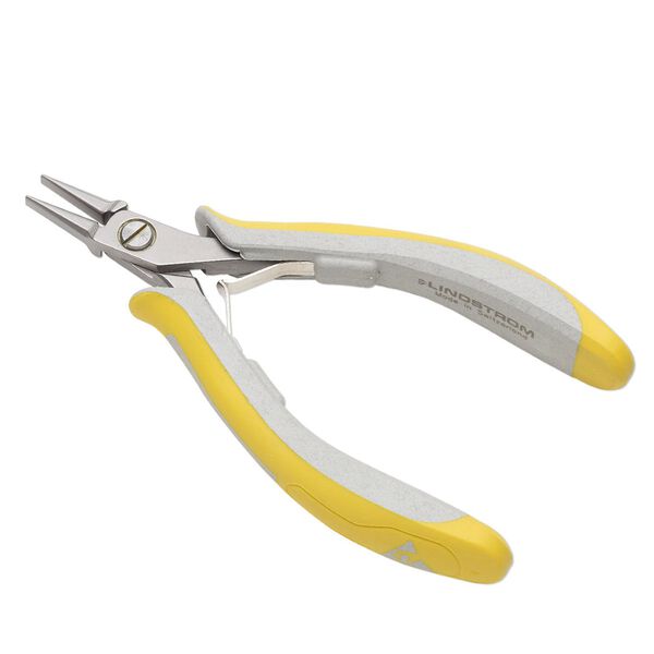 Pliers, Lindstrom&reg; EX series, flat-nose, plastic and alloyed steel, yellow and grey, 5 inches. Sold individually. image number 0