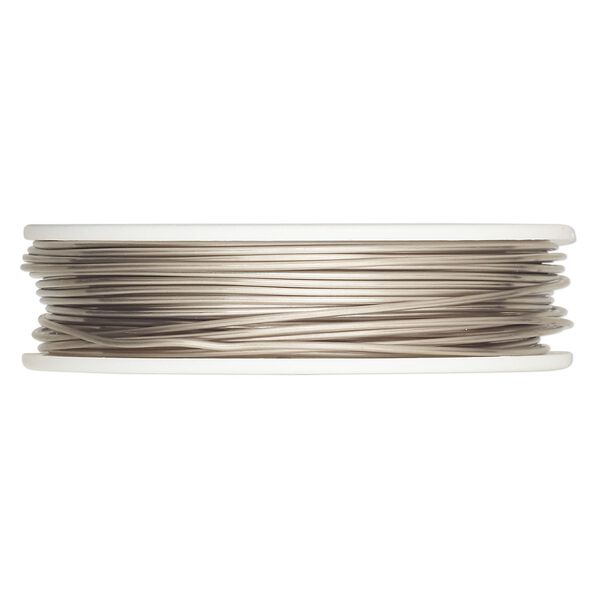 Wire, Wrapit®, nickel silver, dead-soft, round, 18 gauge. Sold per 1/4 pound spool, approximately 52 feet. image number 0